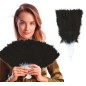 Abanico plumas negro 16 palas
