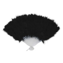 Abanico plumas negro 16 palas-El Informal Santander