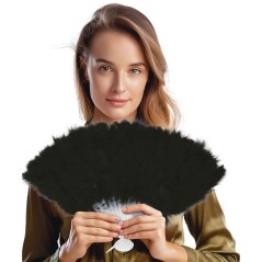 Abanico plumas negro 16 palas-El Informal Santander