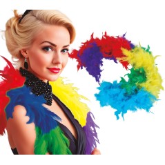Boa multicolor plumas arcoiris 180 mt 40 gr años 20 charleston- El Informal Santander
