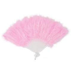 Abanico plumas rosa 16 palas-El Informal Santander