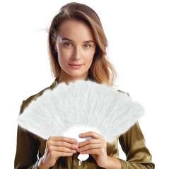 Abanico plumas blanco 16 palas-El Informal Santander