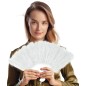 Abanico plumas blanco 16 palas
