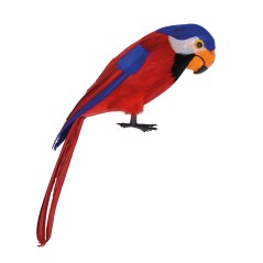Loro 40 cm rojo con plumas-El Informal Santander