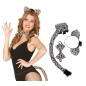 Conjunto leopardo 3 piezas diadema cola pajarita