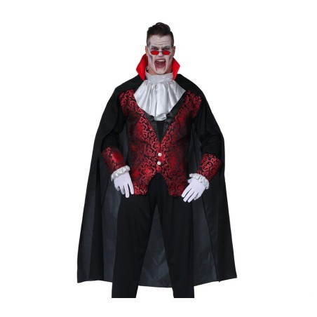 Capa negra 140 cm cuello rojo vampiro dracula-El Informal
