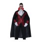 Capa negra 140 cm cuello rojo vampiro dracula