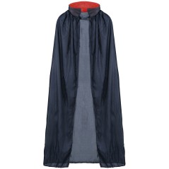 Capa negra 140 cm cuello rojo vampiro dracula-El Informal
