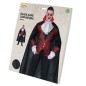 Capa negra 140 cm cuello rojo vampiro dracula