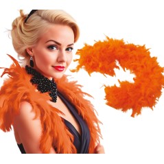 Boa naranja plumas 180 cm 40 gr cabaret años 20 charleston- El Informal Santander