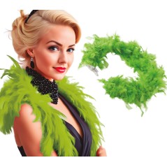 Boa verde pistacho plumas 180 cm 40 gr años 20 charleston- El Informal Santander