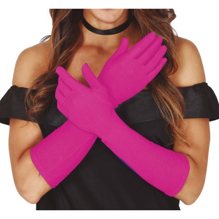 Guantes fucsia 42 cm largos-El Informal Santander