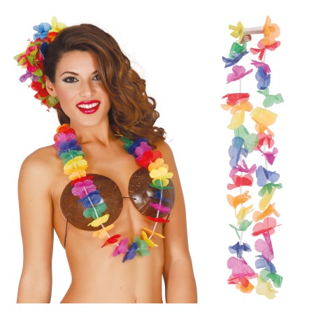 Collar hawaiano multicolor flores-El Informal Santander