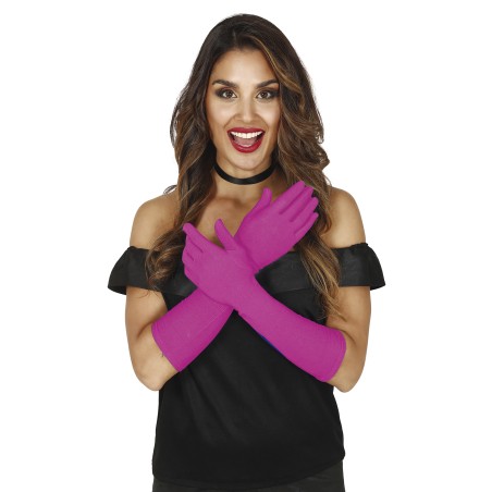 Guantes fucsia 42 cm largos