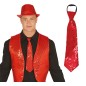 Corbata roja con lentejuelas 35 cm