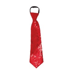 Corbata roja con lentejuelas 35 cm-El Informal Santander