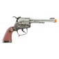 Revolver 25 cm plateado mango marron