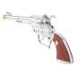 Revolver 25 cm plateado mango marron