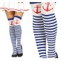 Medias marinera pantys blancos rayas azules