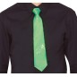 Corbata verde neon con lentejuelas 37 cm