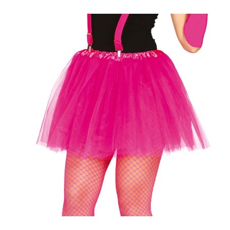 Tutu fucsia neon mujer falda tul 40 cm-El Informal Santander
