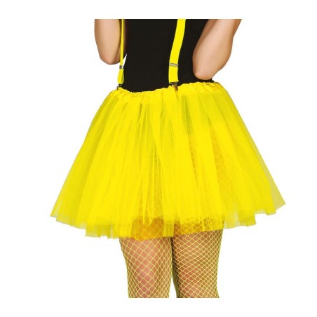 Tutu amarillo neon mujer falda tul 40 cm-El Informal Santander