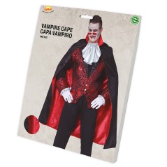 Capa negra vampiro dracula con forro rojo 115 cm-El Informal