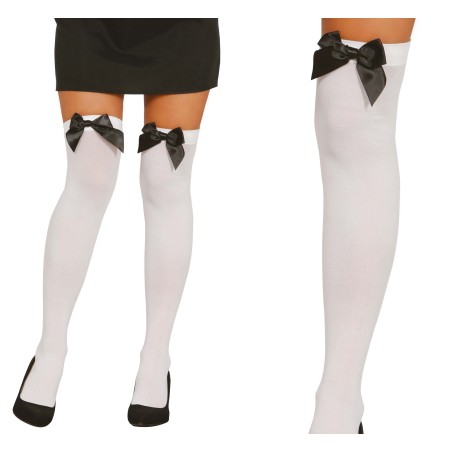 Medias blancas con lazo negro para mujer-El Informal Santander