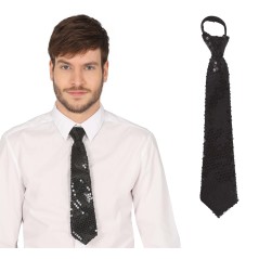 Corbata negra con lentejuelas 35 cm-El Informal Santander