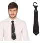 Corbata negra con lentejuelas 35 cm