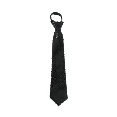 Corbata negra con lentejuelas 35 cm-El Informal Santander