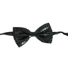 Pajarita negra con lentejuelas 12 cm-El Informal Santander