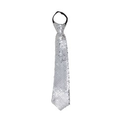 Corbata plata con lentejuelas 35 cm-El Informal Santander
