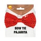 Pajarita roja con lentejuelas 12 cm