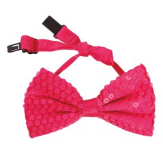 Pajarita rosa neon con lentejuelas 12 cm-El Informal Santander