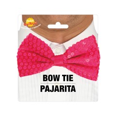 Pajarita rosa neon con lentejuelas 12 cm-El Informal Santander
