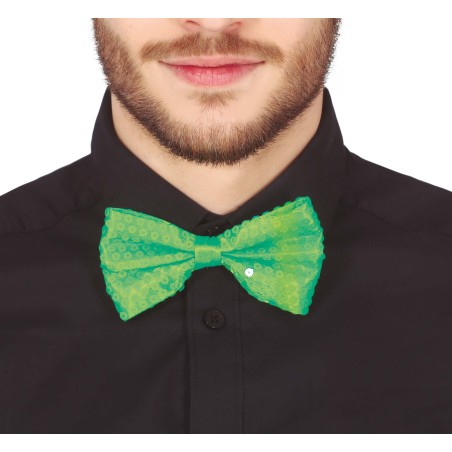 Pajarita verde lima lentejuelas 12 cm-El Informal Santander