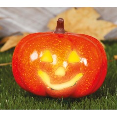 Calabaza para halloween con luz 16 cm sonriente-El Informal Santander