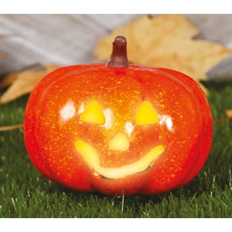 Calabaza para halloween con luz 16 cm sonriente-El Informal Santander