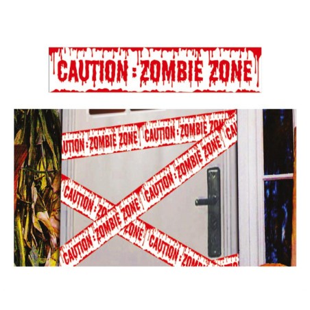 Cinta caution zombie 6 metros x 12 cm ensangrentad-El Informal