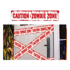 Cinta caution zombie 6 metros x 12 cm ensangrentad