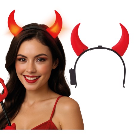 Cuernos de demonio diablo rojos con luz -El Informal
