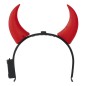Cuernos de demonio diablo rojos con luz
