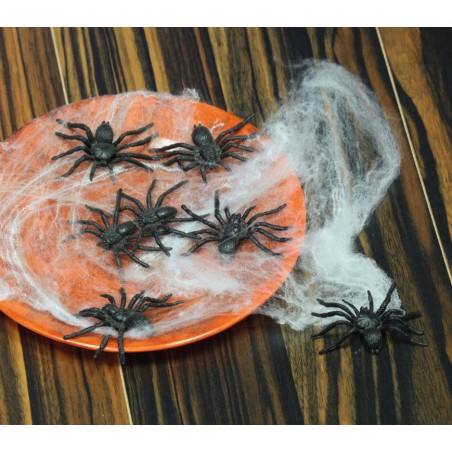 Arañas decoracion halloween 8 unidades 6 cm