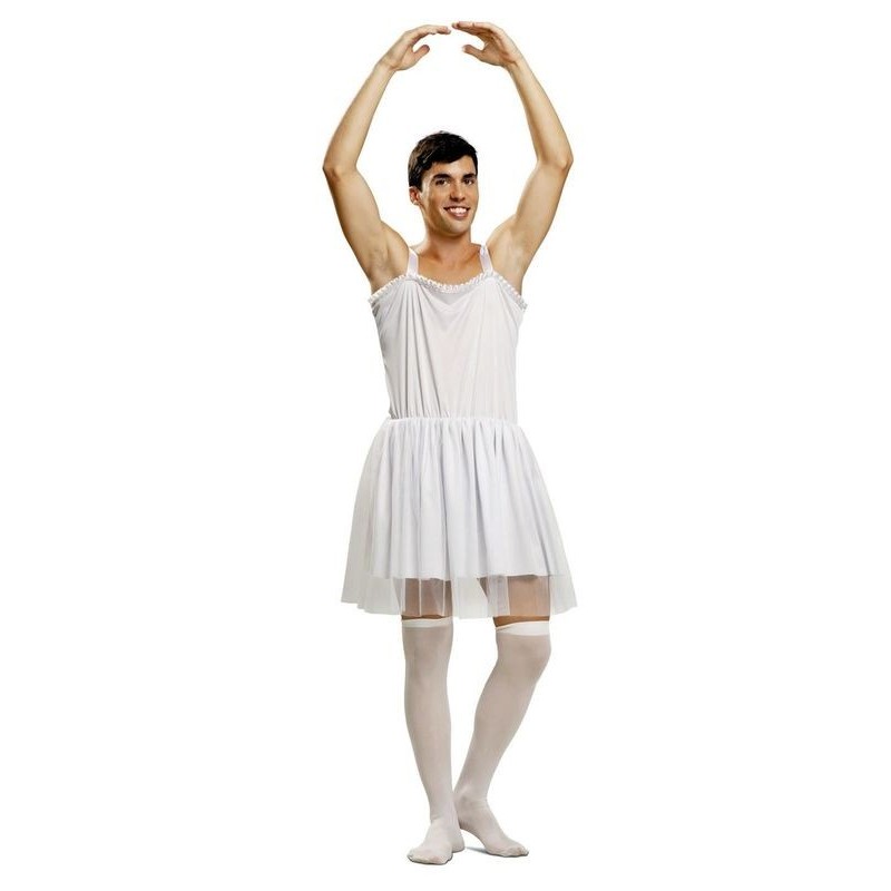 Disfraz bailarina blanca para hombre talla m-l