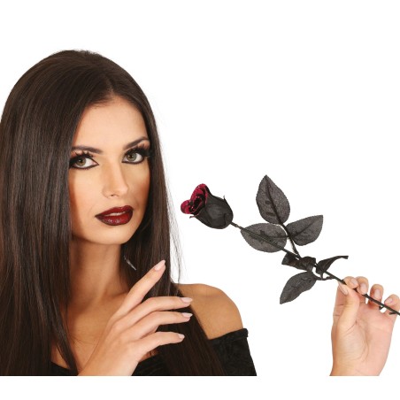 Rosa negra 42 cm decoracion gotica novia cadaver-El Informal Santander