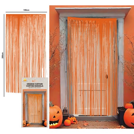 Cortina naranja 100 x 200 cms.-El Informal Santander