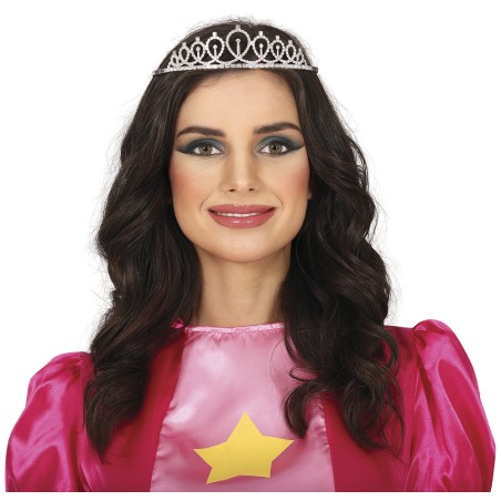 Diadema princesa oro metalica adulto tiara
