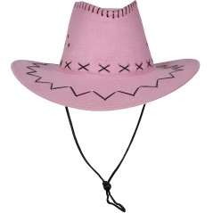 Sombrero vaquero rosa simil piel adulto-El Informal Santander