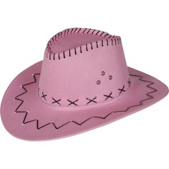 Sombrero vaquero rosa simil piel adulto-El Informal Santander